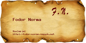 Fodor Norma névjegykártya